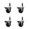 Service Caster 3.5'' Soft Rubber Swivel 1'' Expanding Stem Caster Set with Brake, 4PK SCC-EX20S3514-SRS-PLB-1-4 - alternate 1